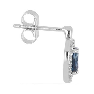 BUY LONDON TOPAZ GEMSTONE HALO HEART EARRINGS IN 925 SILVER – BULK JEWELRY SUPPLIER USA